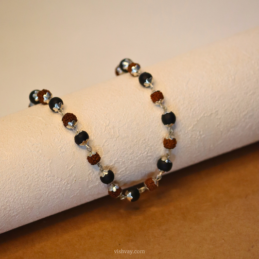 Rudraksha & Karungali Silver Plated Mala