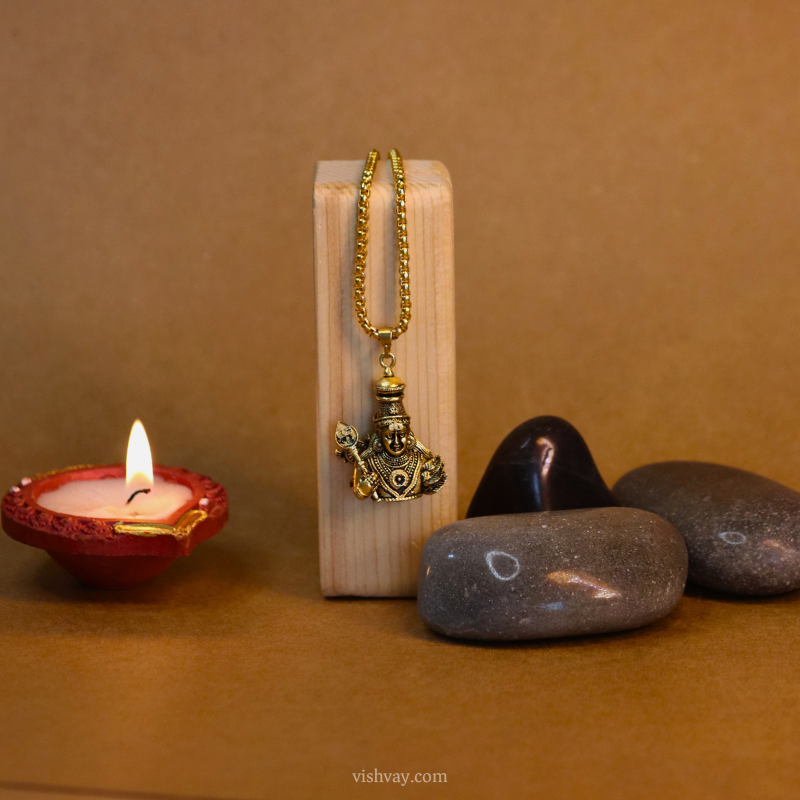 Golden Tirupati Balaji Murugan Pendant