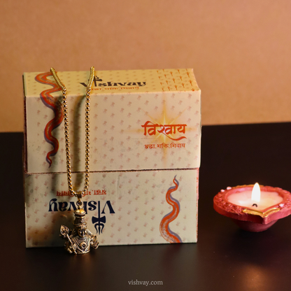 Golden Tirupati Balaji Murugan Pendant