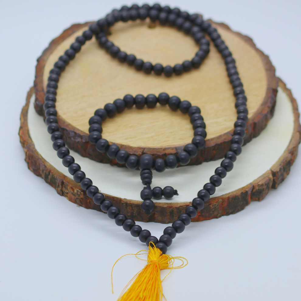 Original Karungali Malai 108-Beads & Karungali Malai Bracelet Combo with Govt. Certification