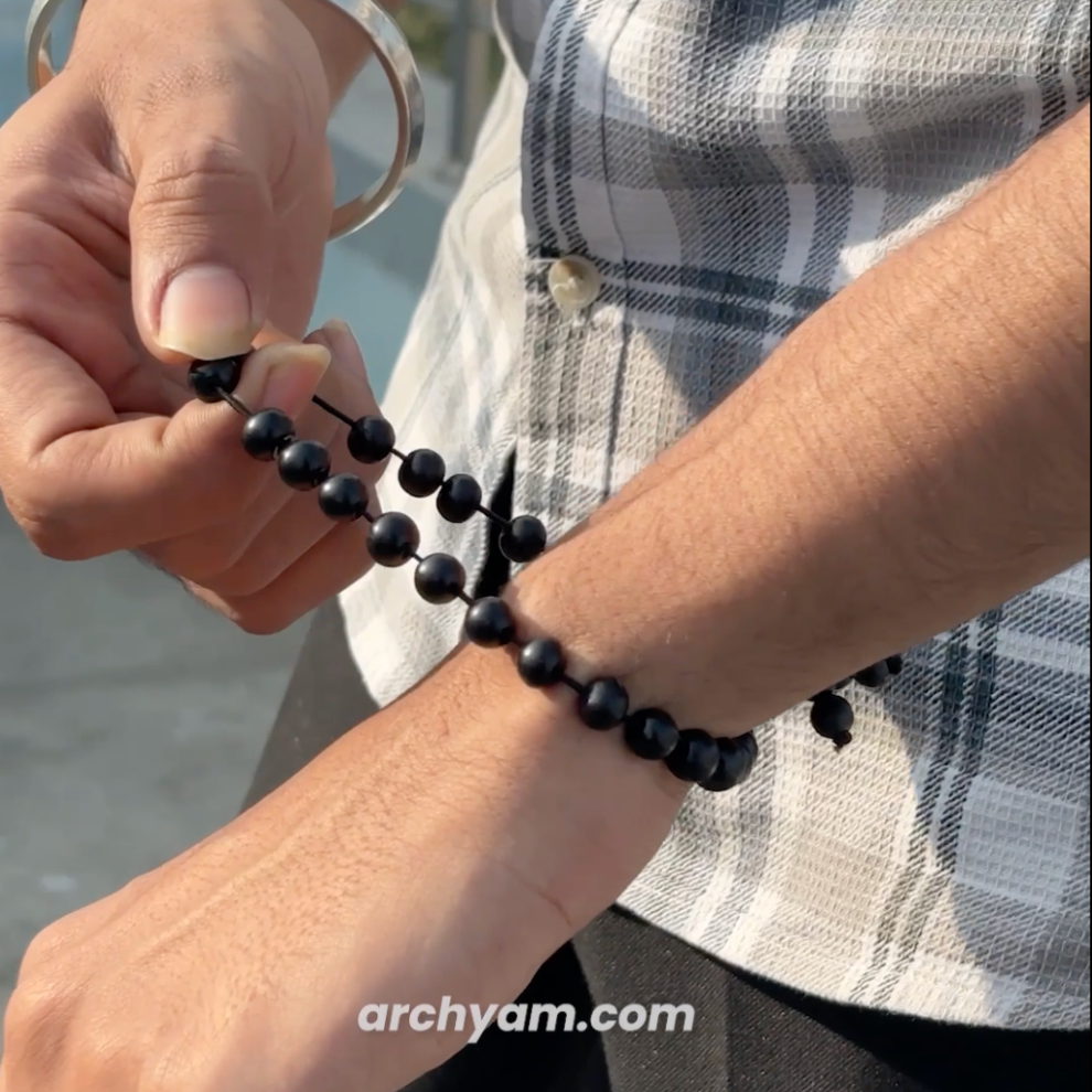 Original Karungali Malai 108-Beads & Karungali Malai Bracelet Combo with Govt. Certification