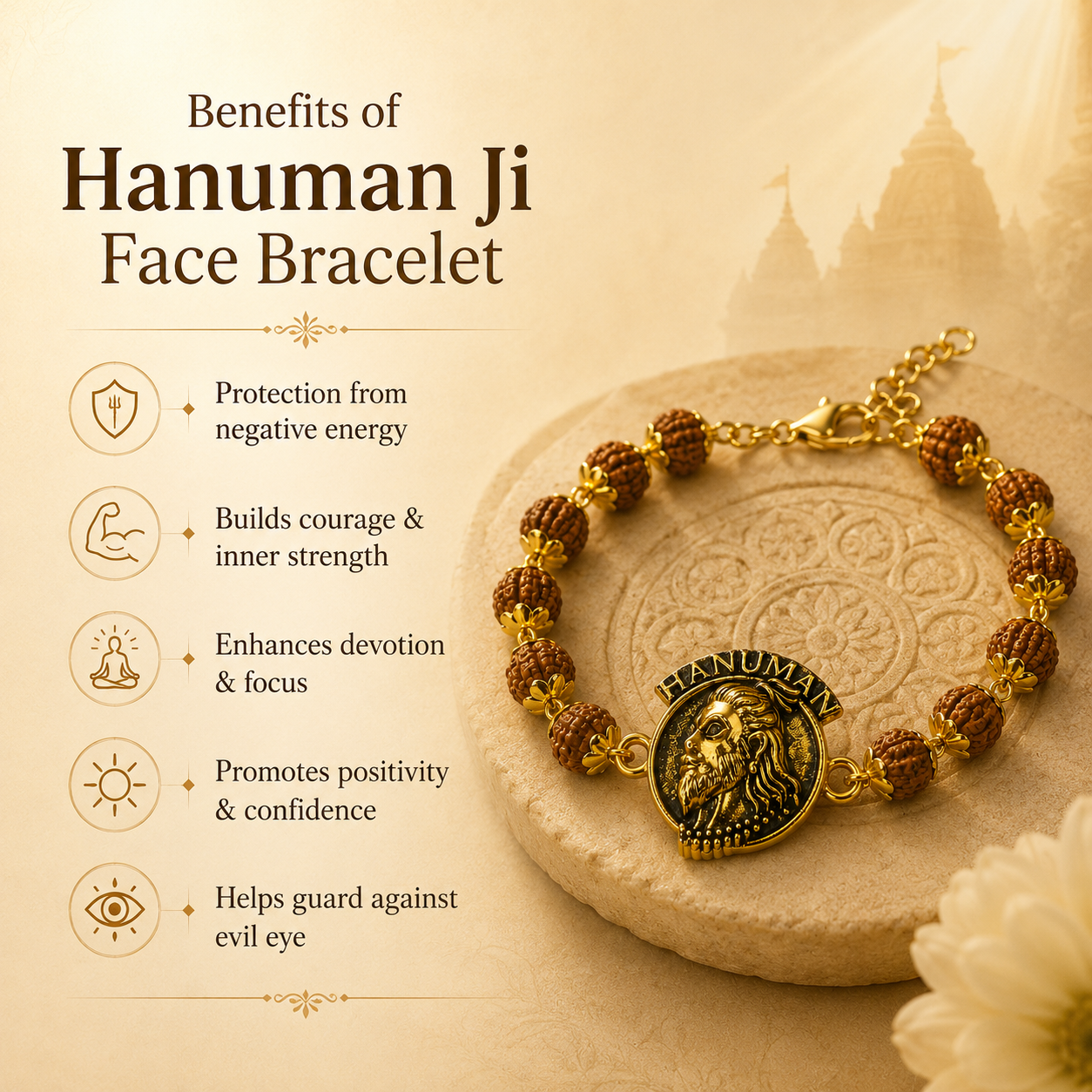 Hanuman Ji Face Bracelet