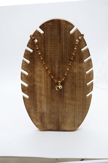 Gold Plated Shree Om Rudraksha Mala