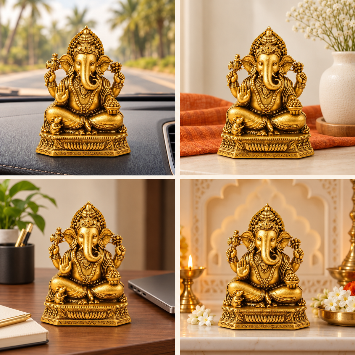 Siddhivinayak Ganesha Idol for Home, Car & Office Décor