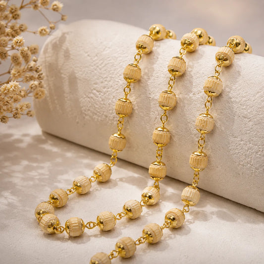 Tulsi Necklace with Gold Finish | Sacred, Pure & Spiritually Elegant