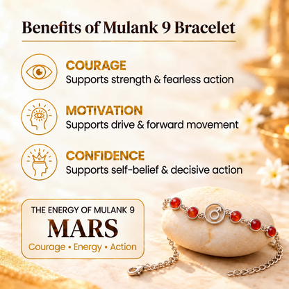 Mulank 9 Mangal Crystal Bracelet with FREE Raw Selenite Plate