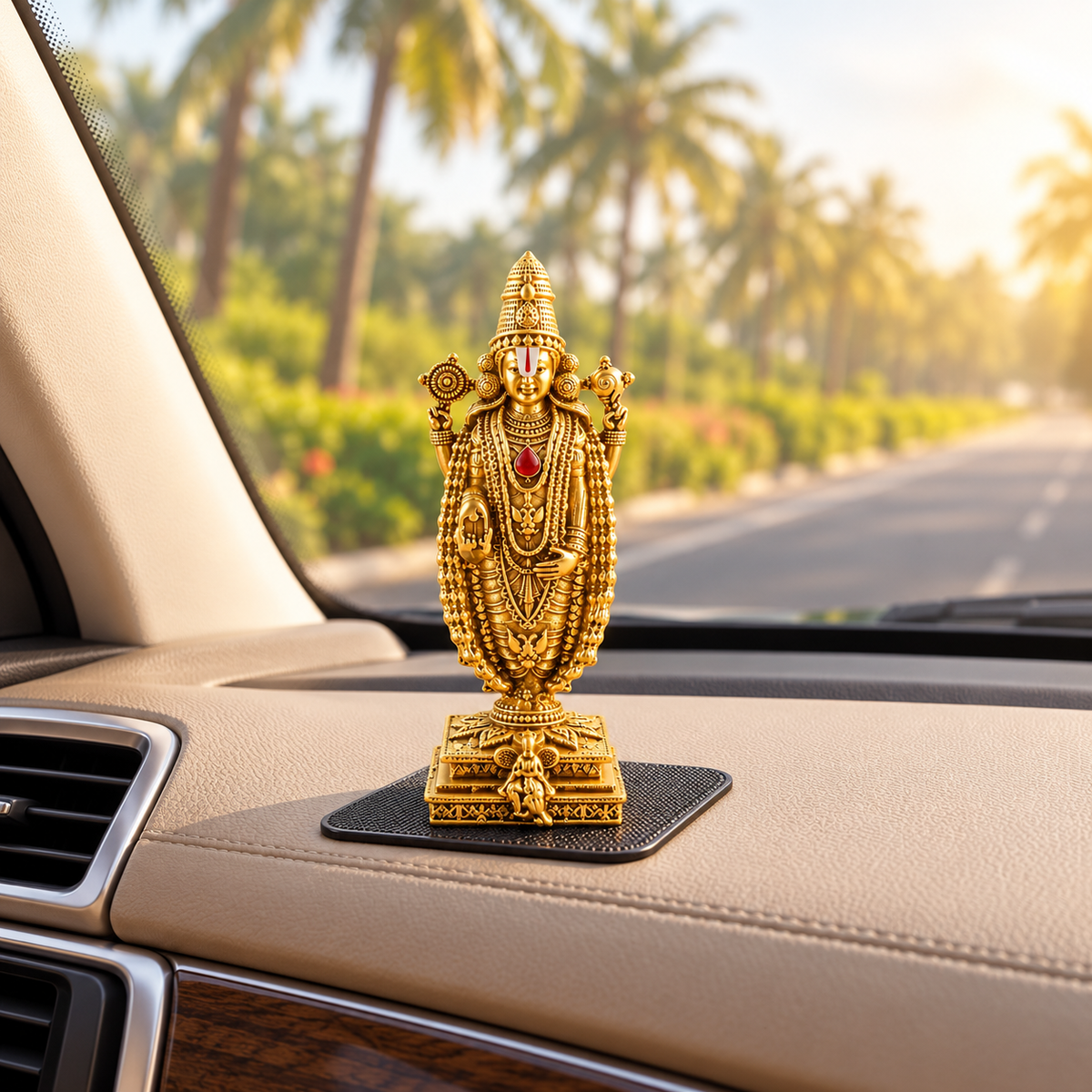 Gold Plated Tirupati Balaji Idol for Home, Car & Office