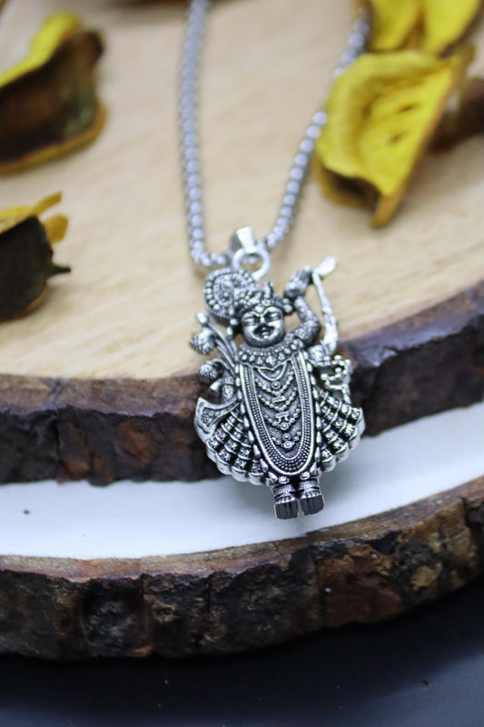 Shree Nathji Silver Krishna Pendant