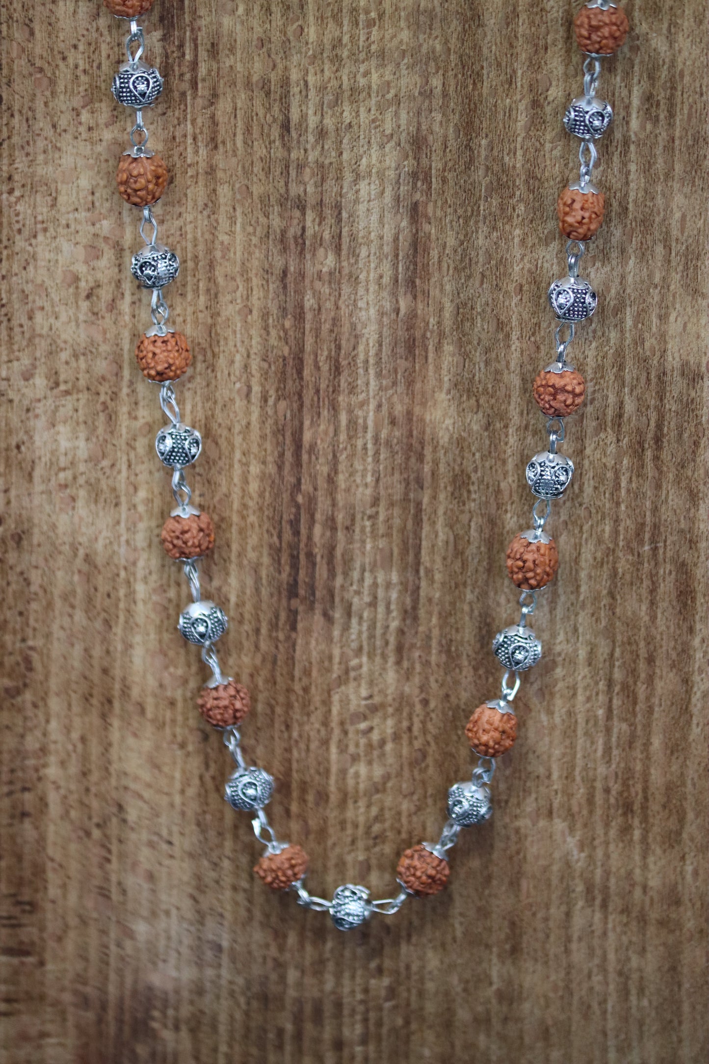 Silver Plated Rudraksha Vel Mala