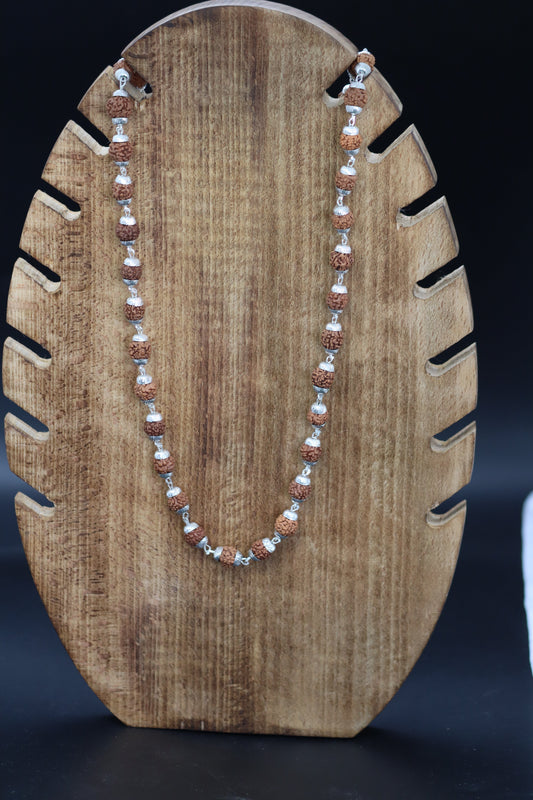 Silver Plated Divya Rudraksha Mala