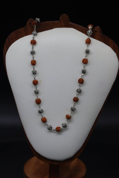 Silver Plated Rudraksha Vel Mala