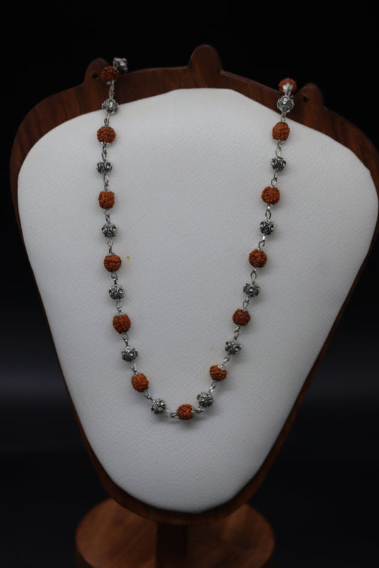 Silver Plated Rudraksha Vel Mala