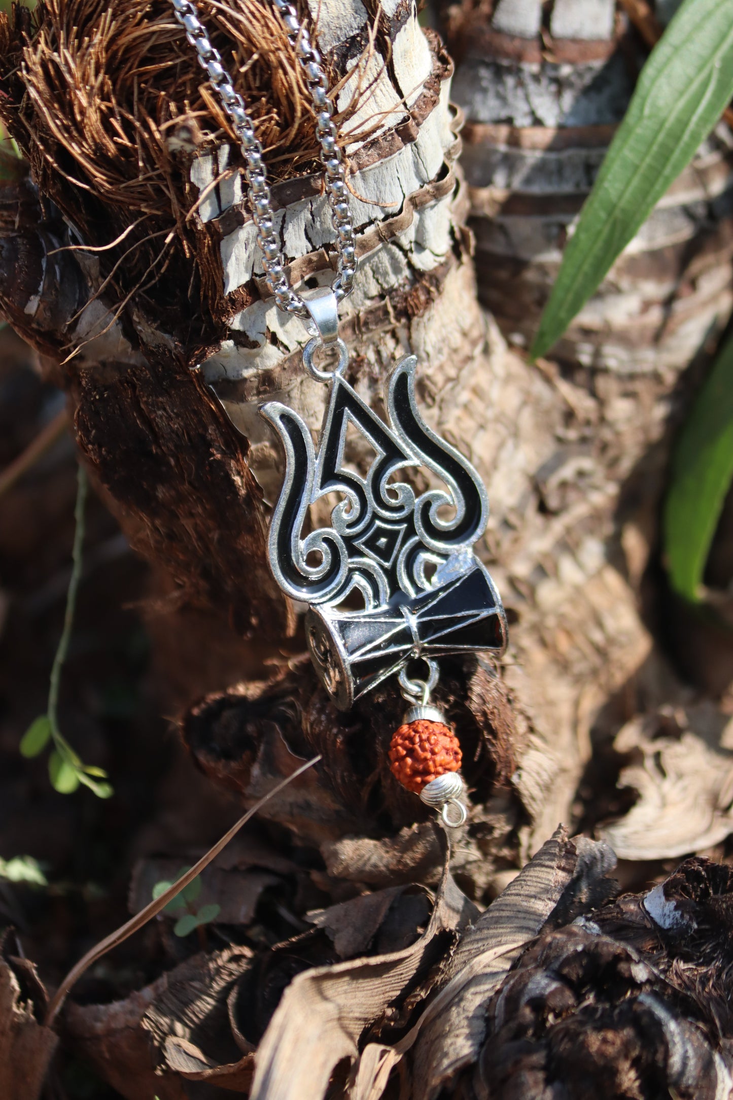 Silver Plated Trishul Rudraksha Pendant