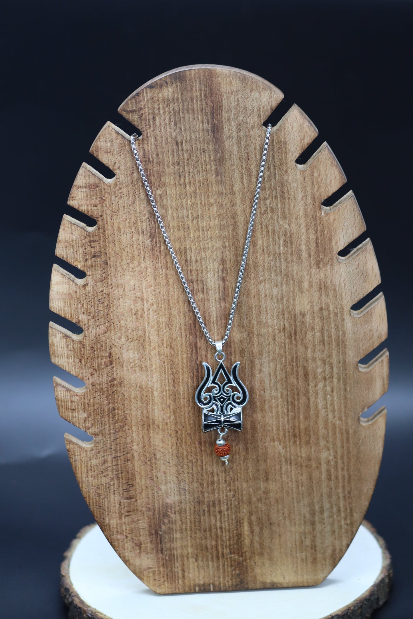 Silver Plated Trishul Rudraksha Pendant