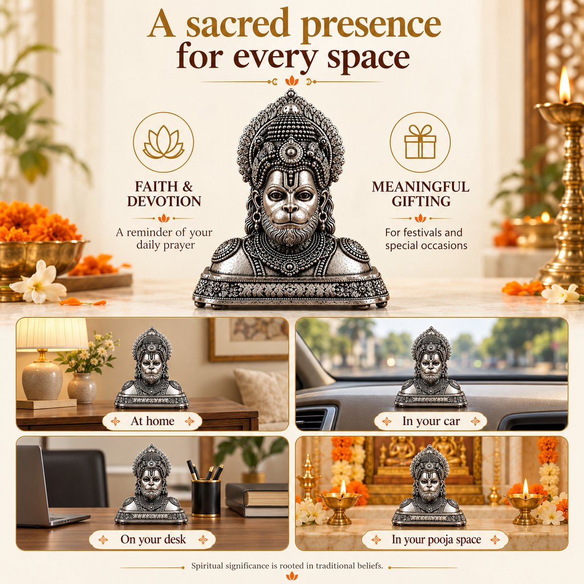 Bajrangbali Hanuman Ji Idol for Home, Car & Office Décor