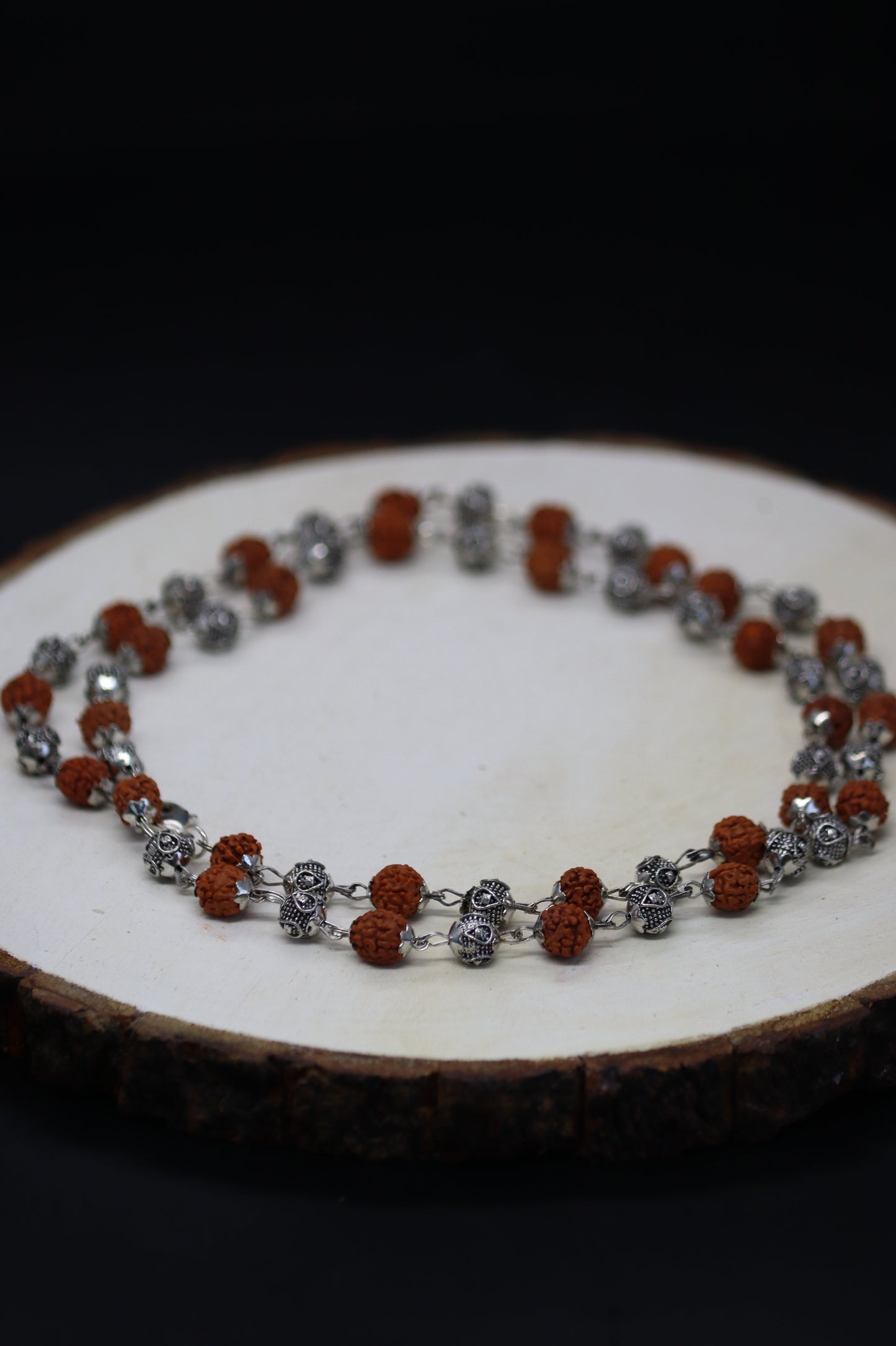 Silver Plated Rudraksha Vel Mala