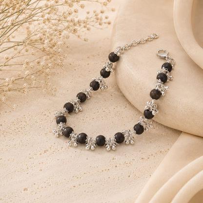 Silver Plated Karungali Ghunghroo Bracelet for Men & Women