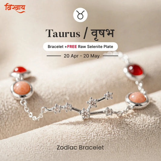 Taurus Zodiac Constellation Bracelet for Women with Free Selenite Plate — Inspired by the Taurus Constellation, Crafted for Taurus Energy
