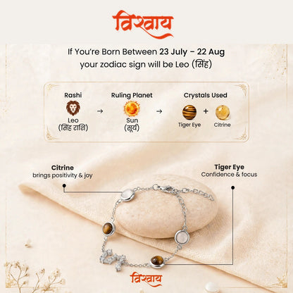 Leo Zodiac Constellation Bracelet for Women with Free Selenite Plate — Inspired by the Leo Constellation, Crafted for Leo Energy