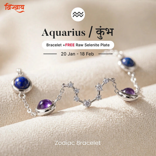Aquarius Zodiac Constellation Bracelet for Women with Free Selenite Plate — Inspired by the Aquarius Constellation, Crafted for Aquarius Energy