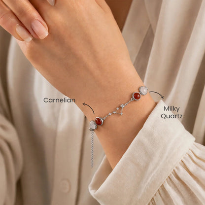 Virgo Zodiac Constellation Bracelet for Women with Free Selenite Plate — Inspired by the Virgo Constellation, Crafted for Virgo Energy