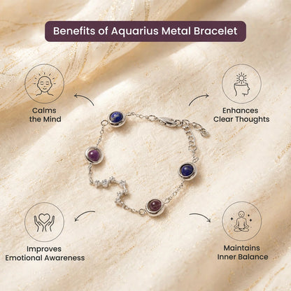 Aquarius Zodiac Constellation Bracelet for Women with Free Selenite Plate — Inspired by the Aquarius Constellation, Crafted for Aquarius Energy