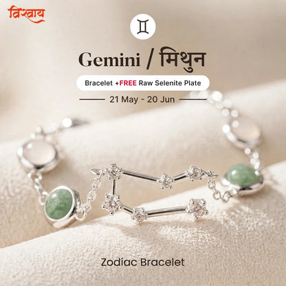 Gemini Zodiac Constellation Bracelet for Women with Free Selenite Plate — Inspired by the Gemini Constellation, Crafted for Gemini Energy
