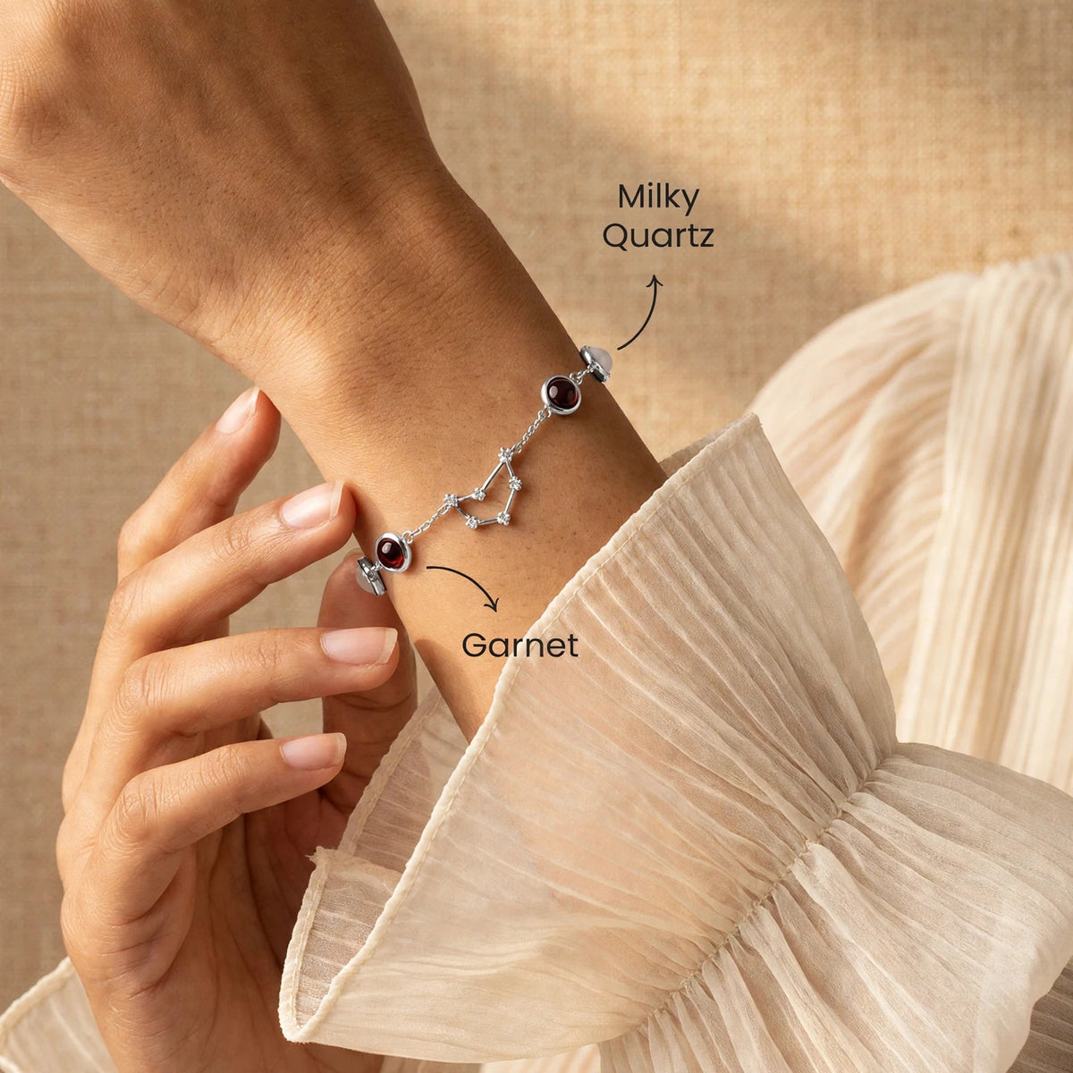 Capricorn Zodiac Constellation Bracelet for Women with Free Selenite Plate — Inspired by the Capricorn Constellation, Crafted for Capricorn Energy