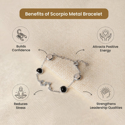 Scorpio Zodiac Constellation Bracelet for Women with Free Selenite Plate — Inspired by the Scorpio Constellation, Crafted for Scorpio Energy