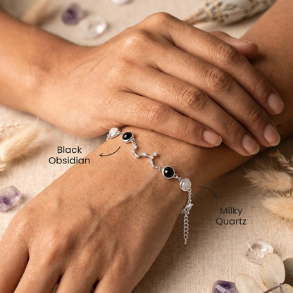Scorpio Zodiac Constellation Bracelet for Women with Free Selenite Plate — Inspired by the Scorpio Constellation, Crafted for Scorpio Energy