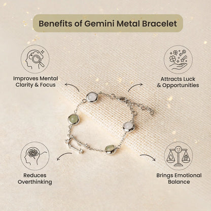 Gemini Zodiac Constellation Bracelet for Women with Free Selenite Plate — Inspired by the Gemini Constellation, Crafted for Gemini Energy