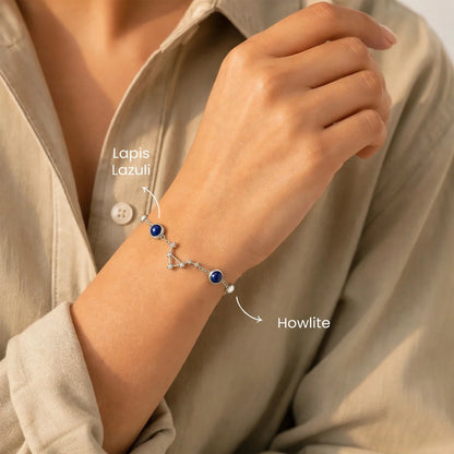 Libra Zodiac Constellation Bracelet for Women with Free Selenite Plate — Inspired by the Libra Constellation, Crafted for Libra Energy