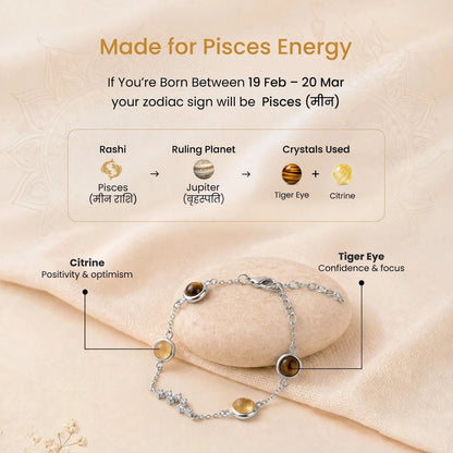 Pisces Zodiac Constellation Bracelet for Women with Free Selenite Plate — Inspired by the Pisces Constellation, Crafted for Pisces Energy