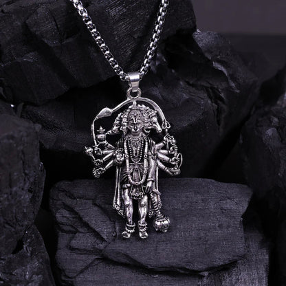 Silver‑Plated Panchmukhi Hanuman Pendant