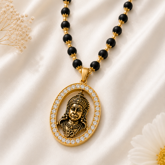 Hanuman Ji Halo Pendant in Original Karungali Wood