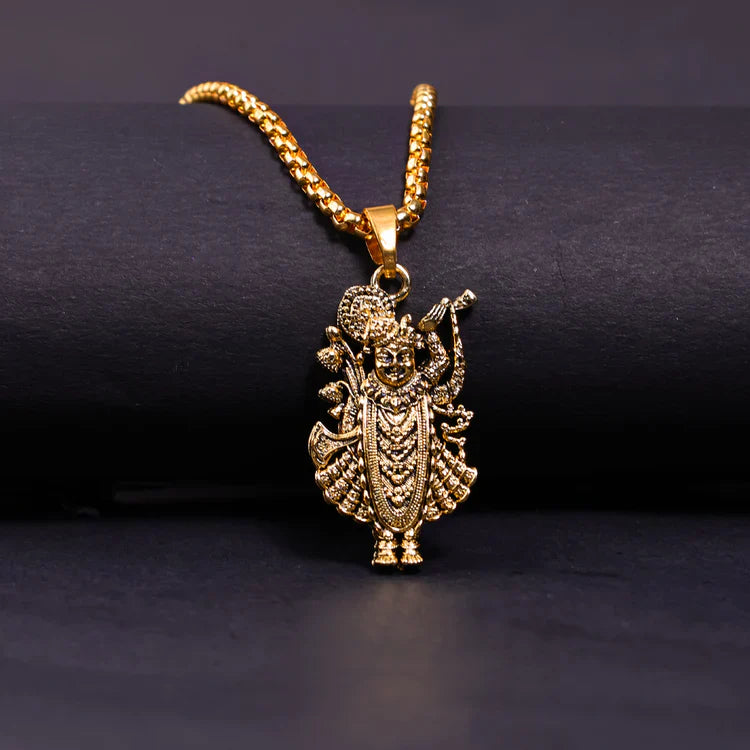 Gold Plated Shreenathji Pendant