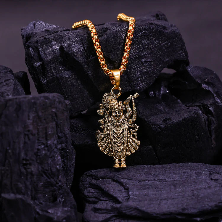 Gold Plated Shreenathji Pendant