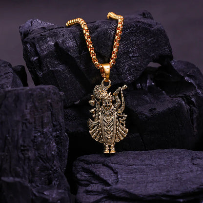 Gold Plated Shreenathji Pendant