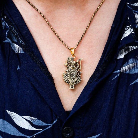 Gold Plated Shreenathji Pendant