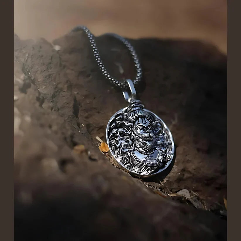 Hanuman Ji Pendant Oxodaised Silver Chain