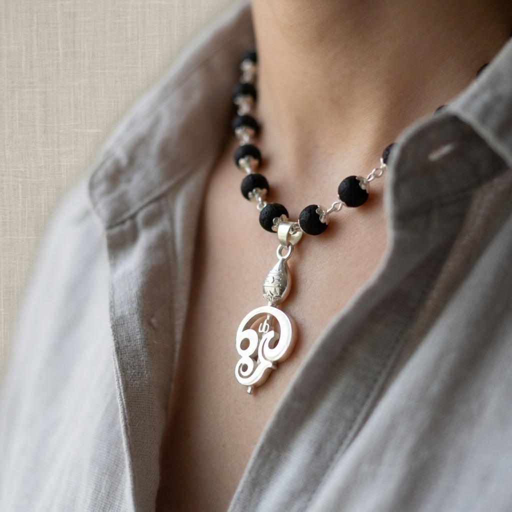 Karungali Mala with Vel Pendant for Blessings & Protection