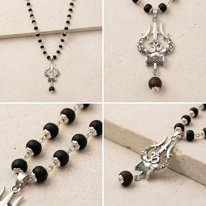 Karungali Mala with Om Shiva Pendant — Strength of Mahadev