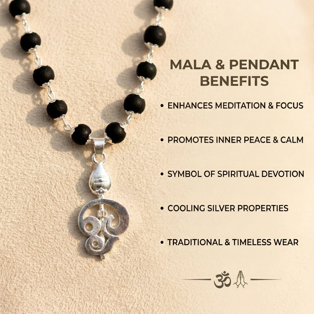 Karungali Mala with Vel Pendant for Blessings & Protection
