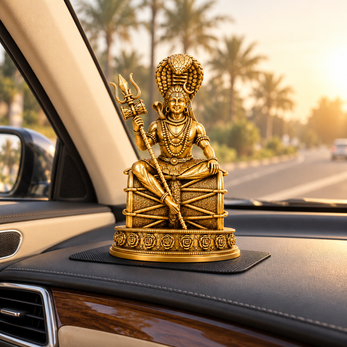 Nageshwar Mahadev Ji Idol for Home, Car & Office – Gold & Silver Finish