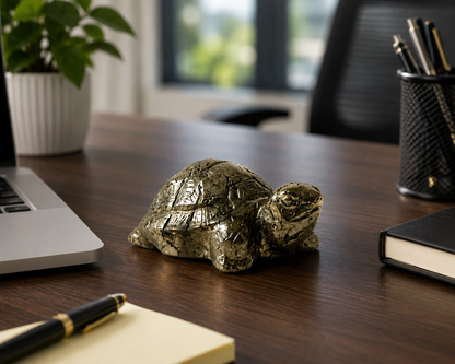 Natural Pyrite Vastu Tortoise (Kachhua) | Wealth, Stability &amp; Positive Energy