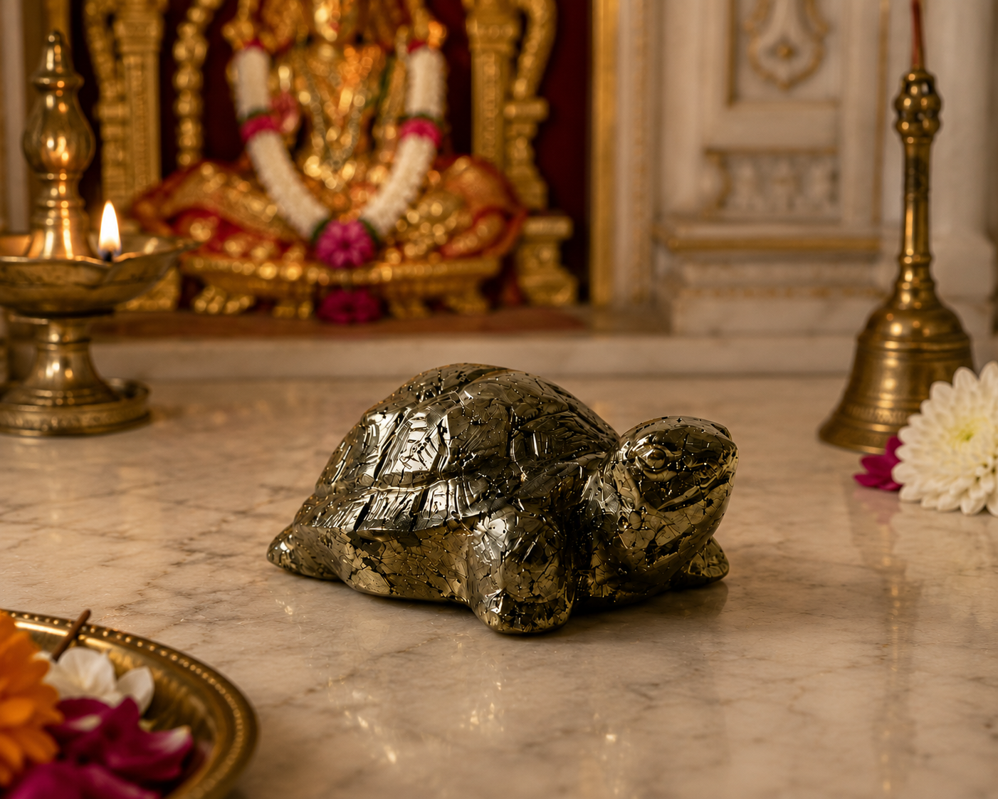 Natural Pyrite Vastu Tortoise (Kachhua) | Wealth, Stability &amp; Positive Energy